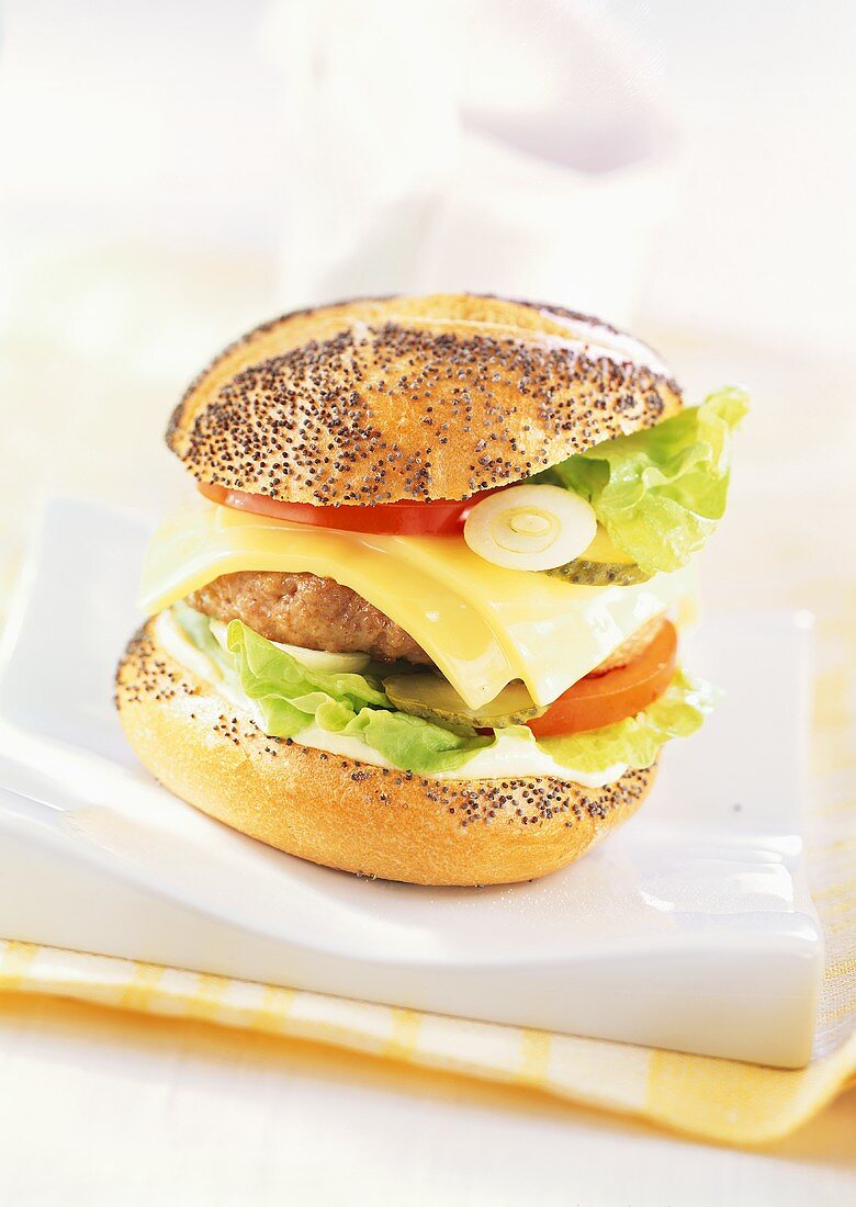 Puten-Cheeseburger mit Mayonnaise