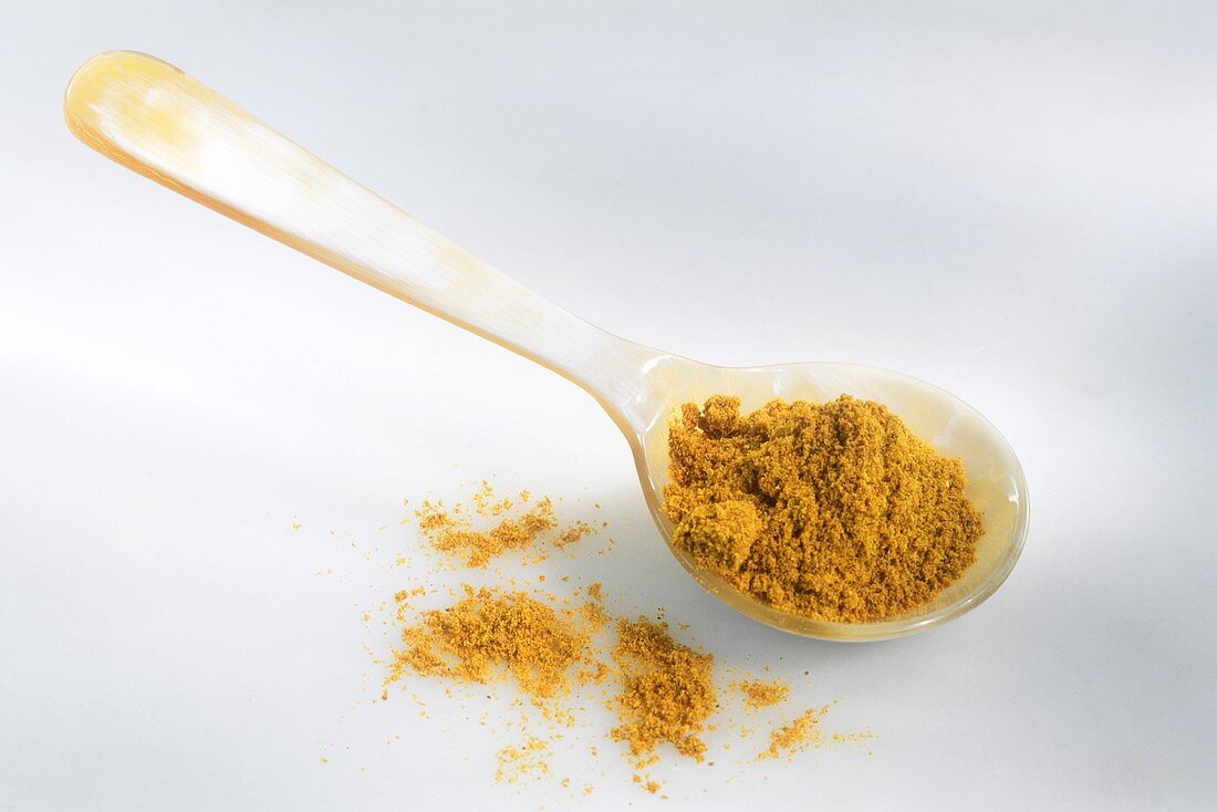 Curry powder on spoon
