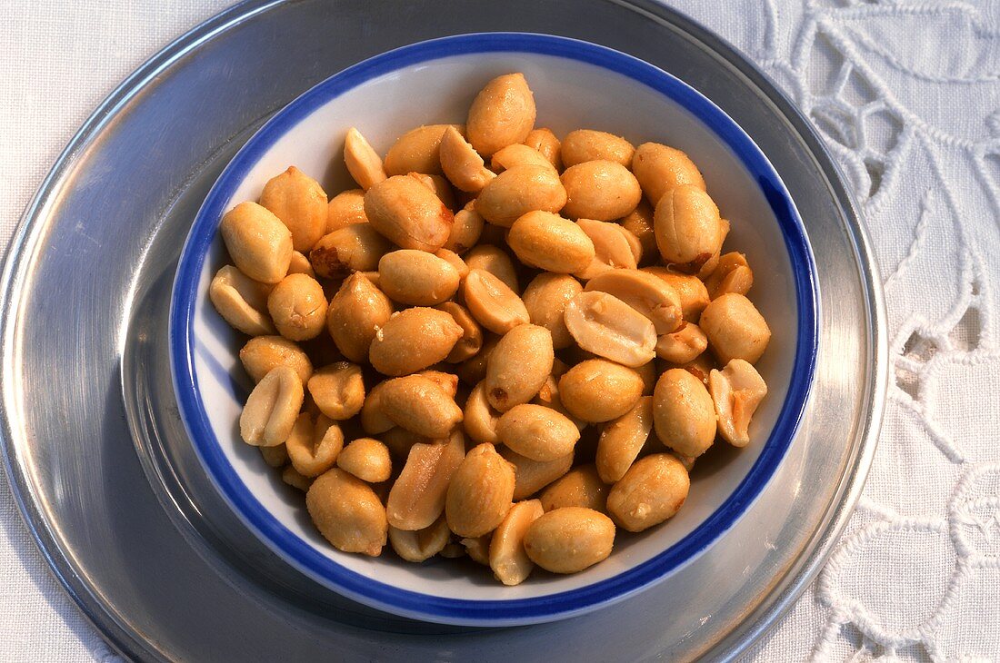 Salted peanuts in a bowl