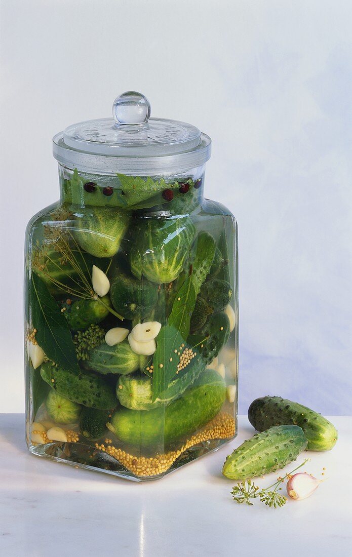 A jar of gherkins