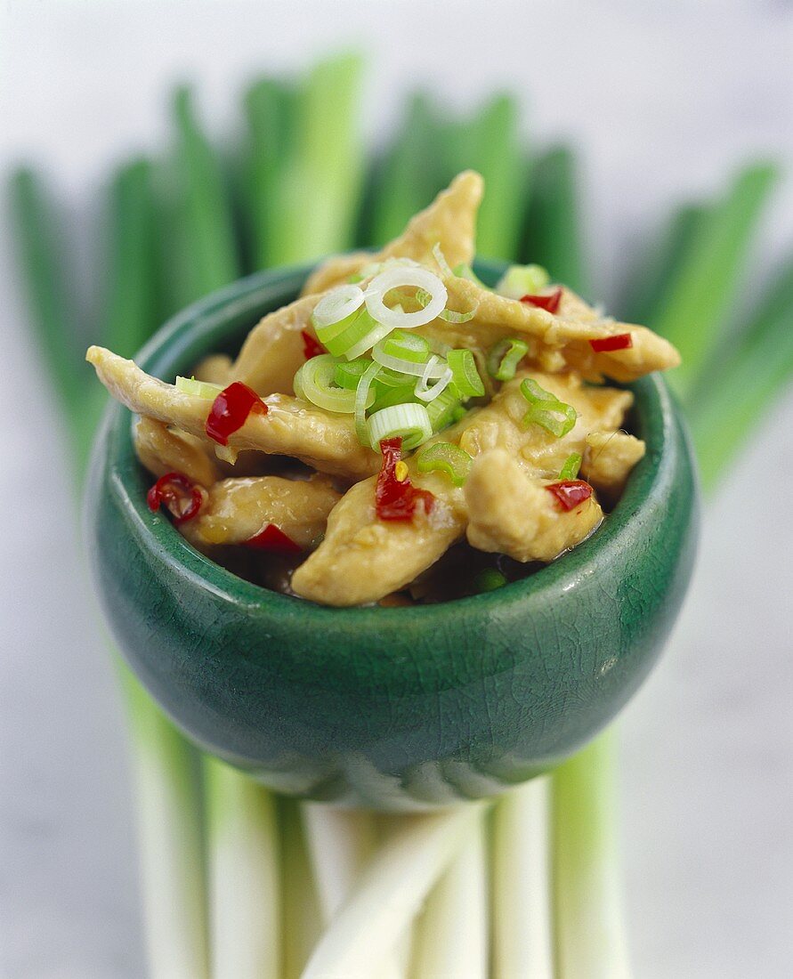 Lemon chicken with spring onions (S. China)