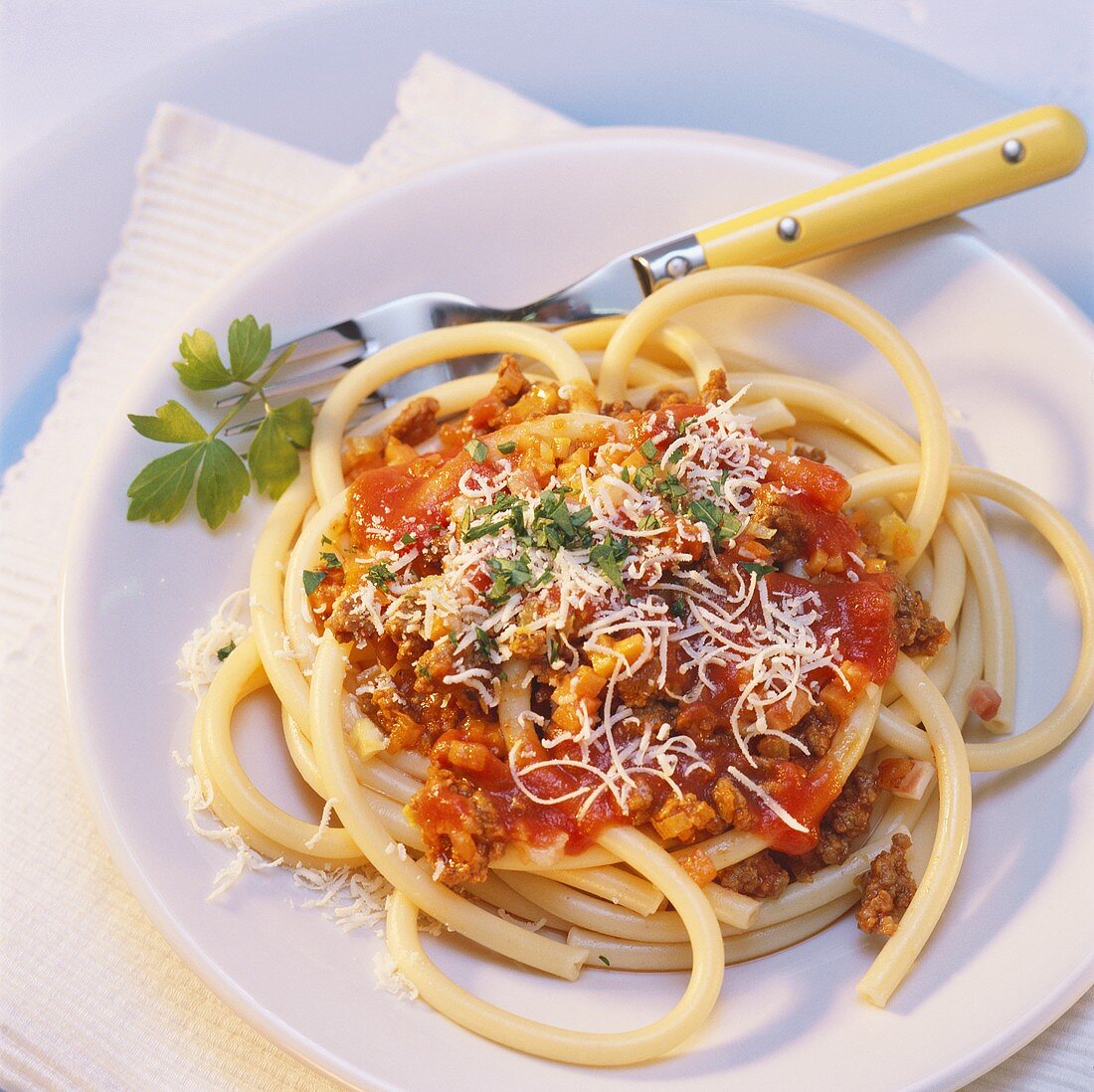 Maccheroni alla bolognese (Makkaroni mit Fleischsauce)