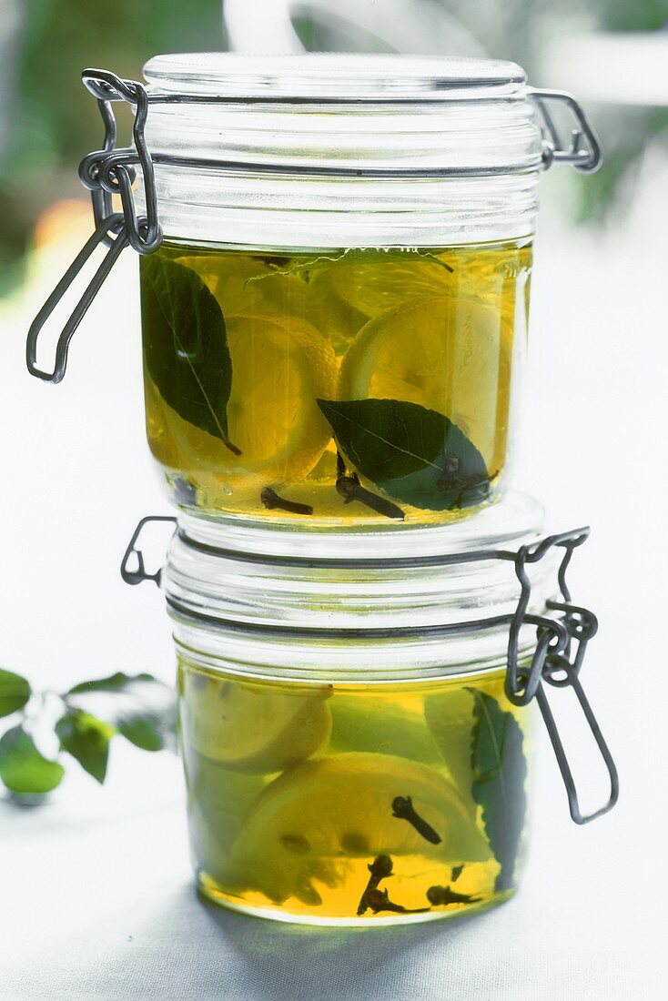 Pickled lemons in olive oil