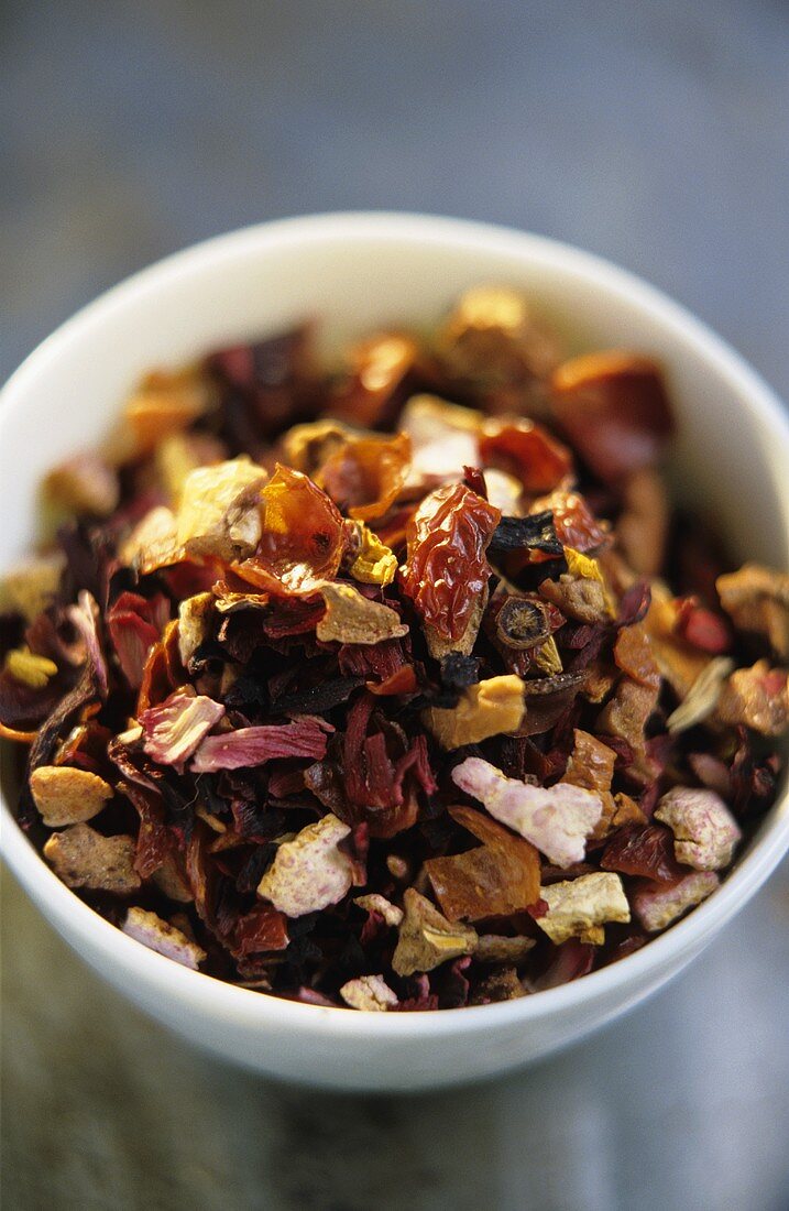 Dry fruit tea in small bowl
