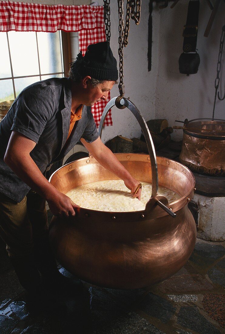 Cheese-making on farm (Alsace)