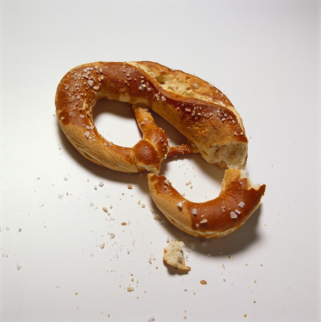 Pretzel with a piece broken off