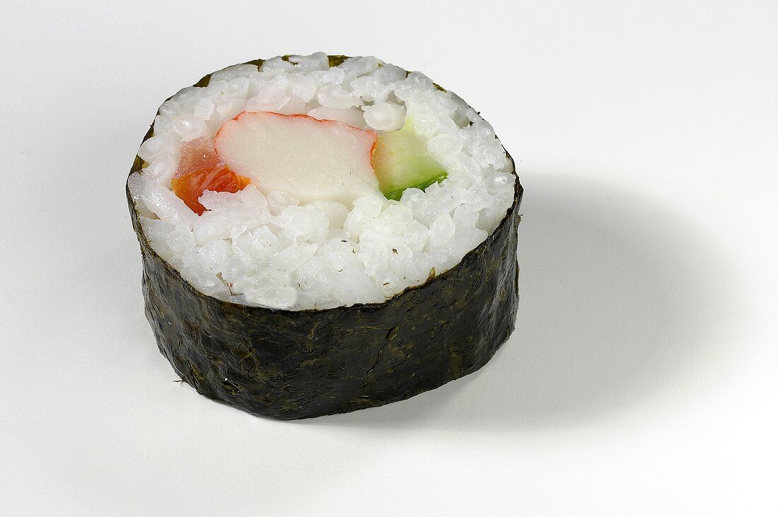 Maki sushi with surimi and cucumber