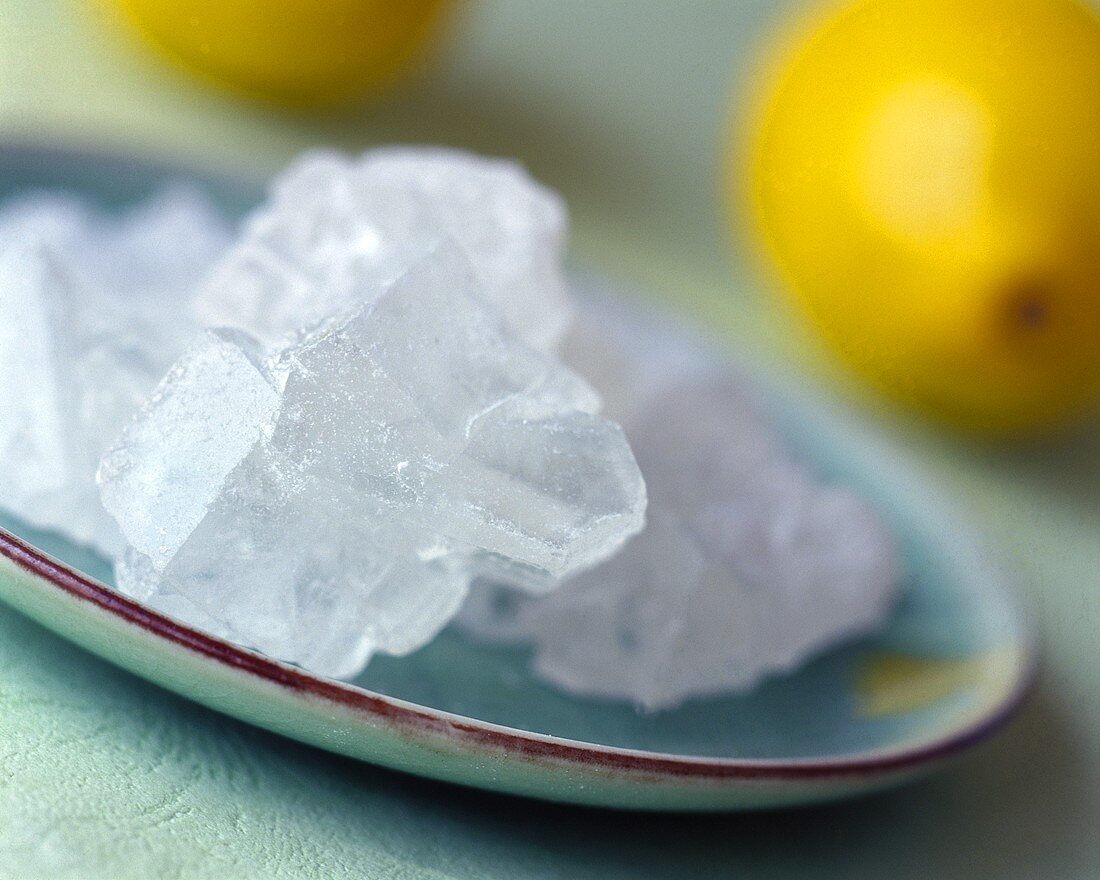 Sugar crystals and lemons