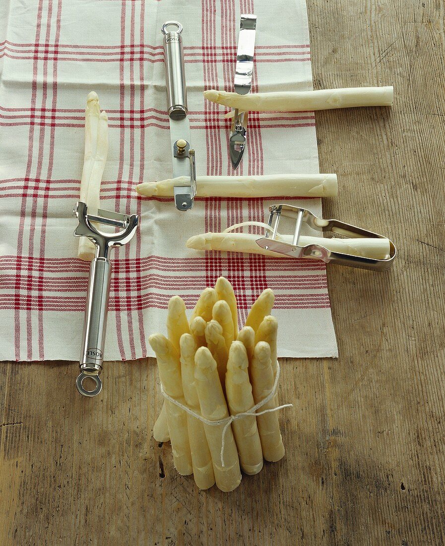 Various asparagus peelers