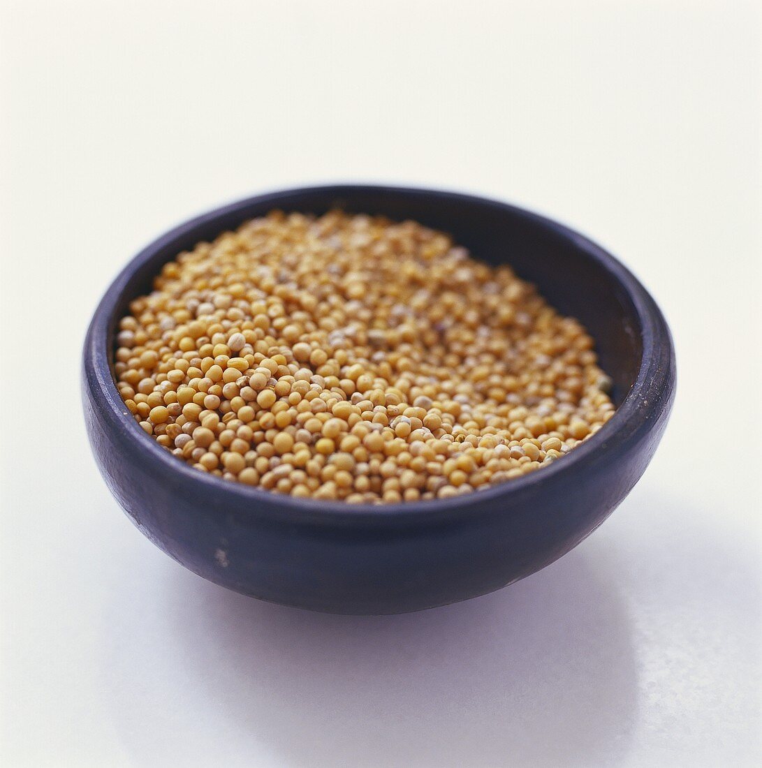 Mustard grains in a bowl