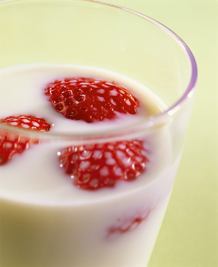 Milk with strawberries