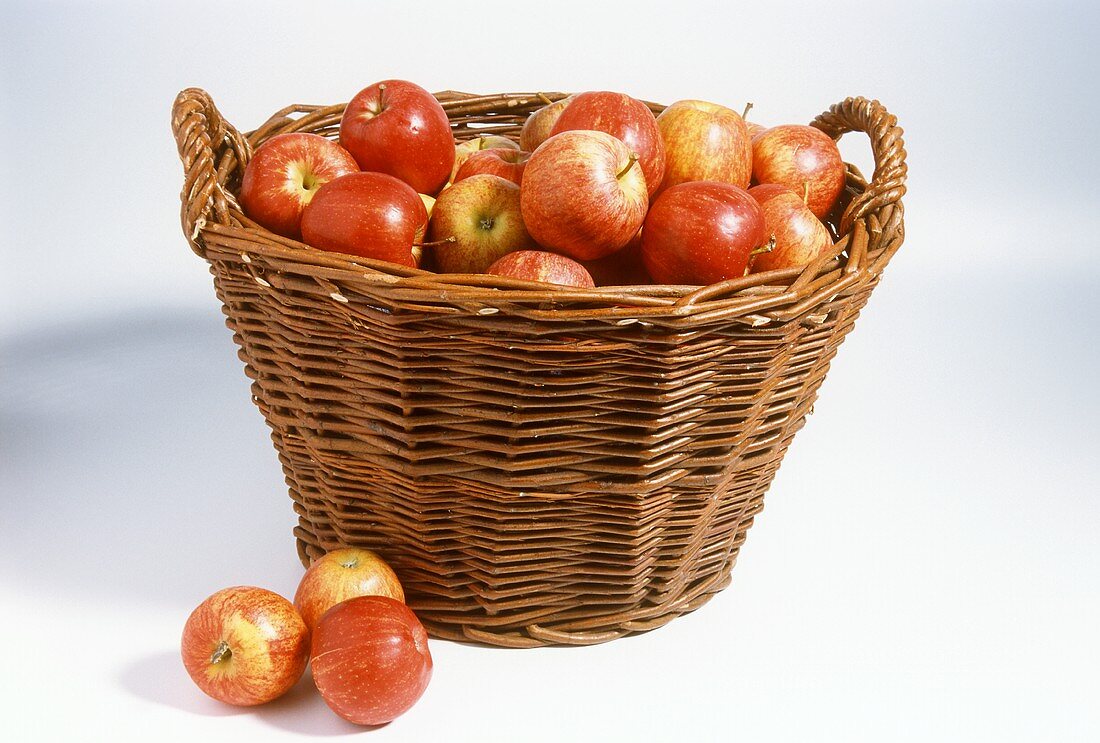 Red apples in basket