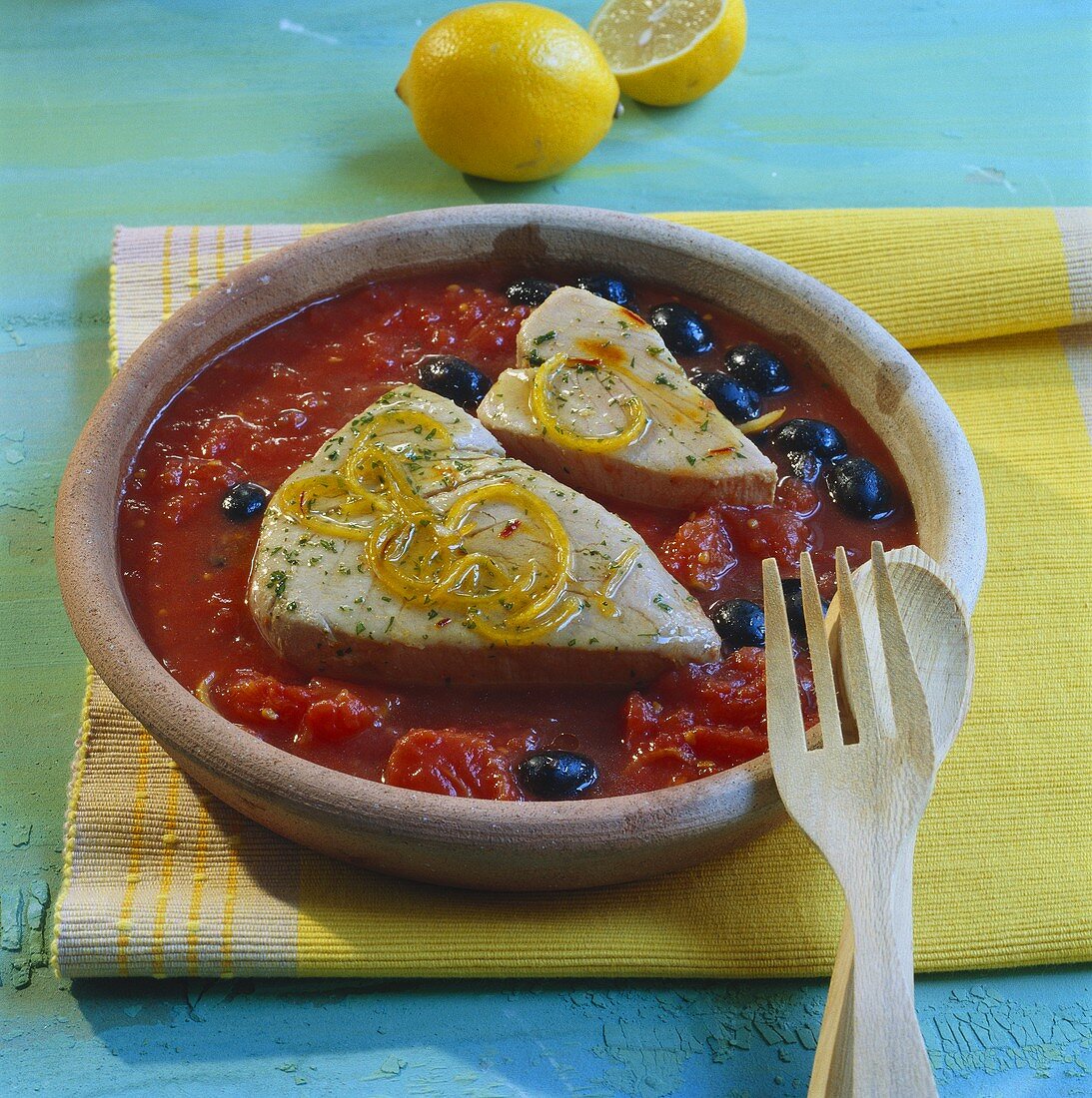 Tuna with chermoula (marinated tuna, Morocco)