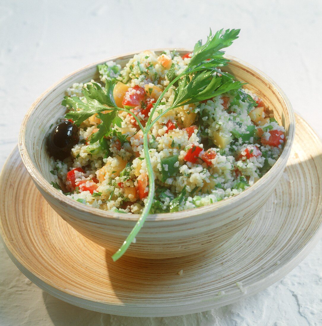 Tabbouleh (couscous salad with mint, N. Africa)