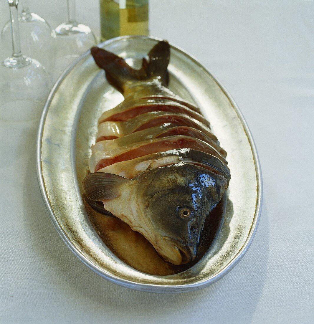 Carp slices stuffed with horseradish