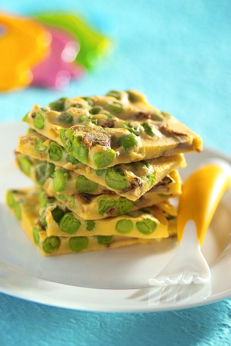 Pea omelette for children