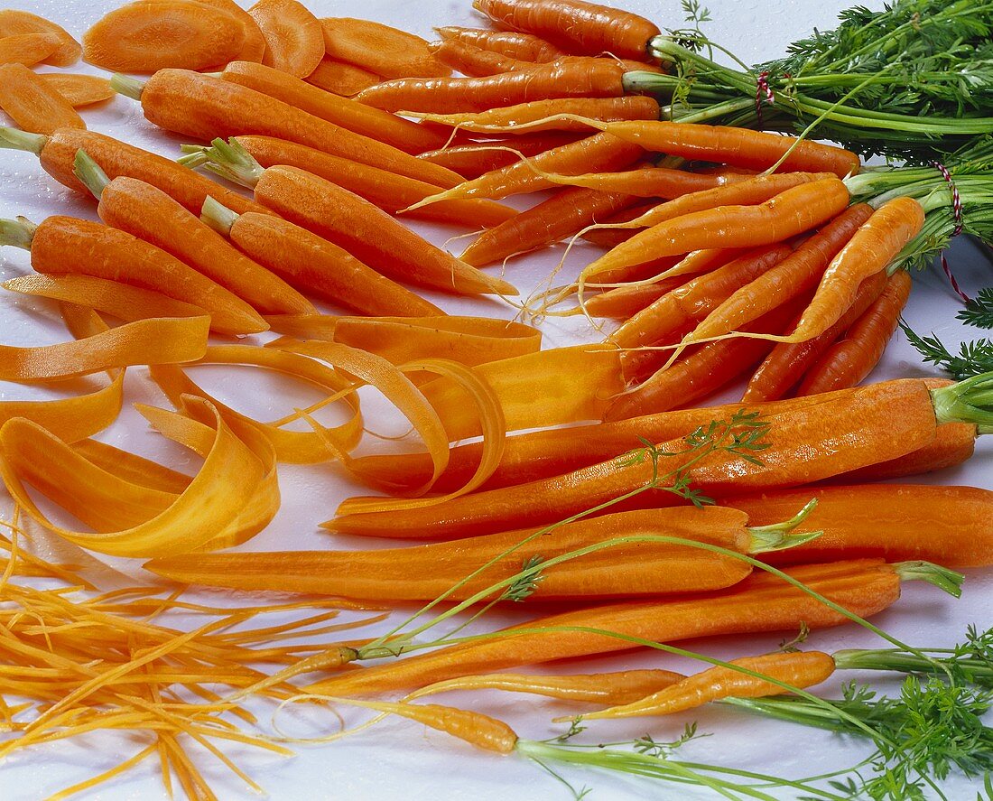 Fresh carrots, washed, peeled and cut up