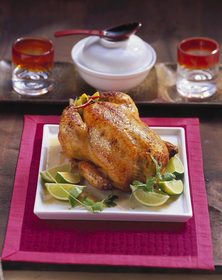Stuffed chicken with limes