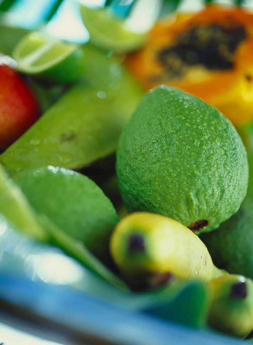 Exotic fresh fruit from the Caribbean (close-up)