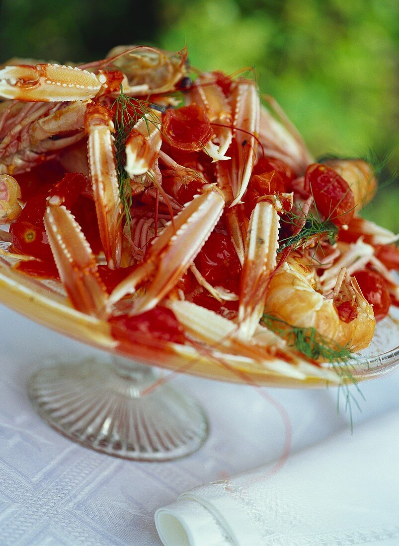 Scampi with cherry tomatoes