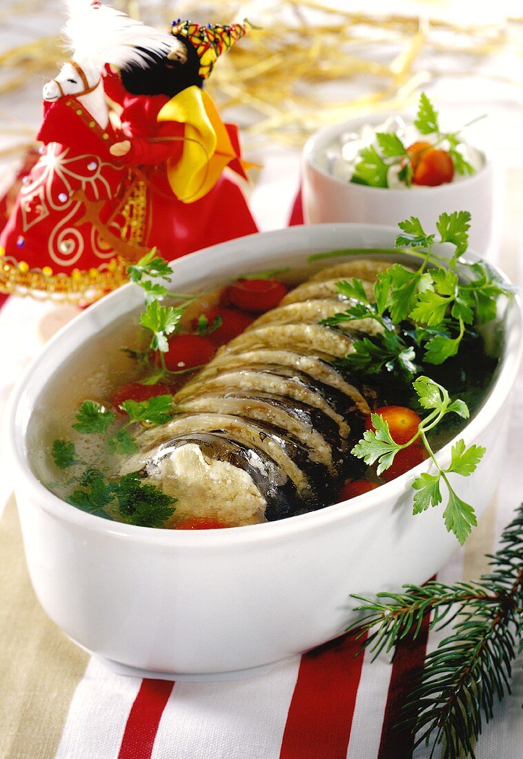 Carp in jelly for Christmas