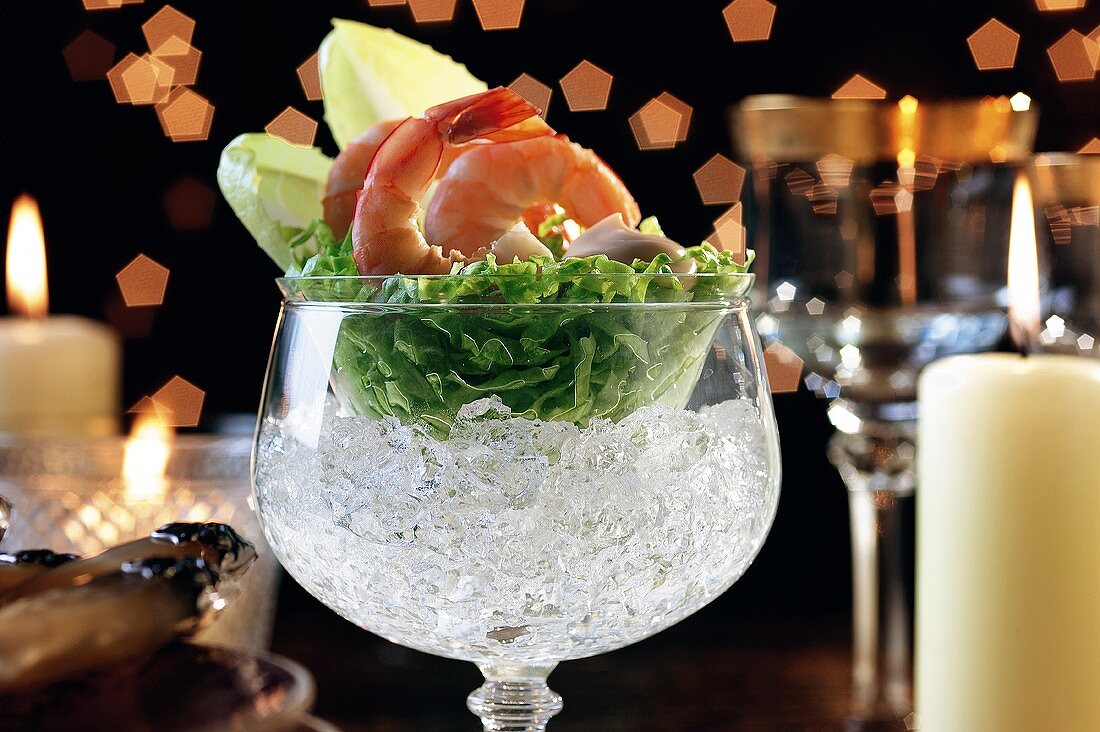 Festive shrimp cocktail