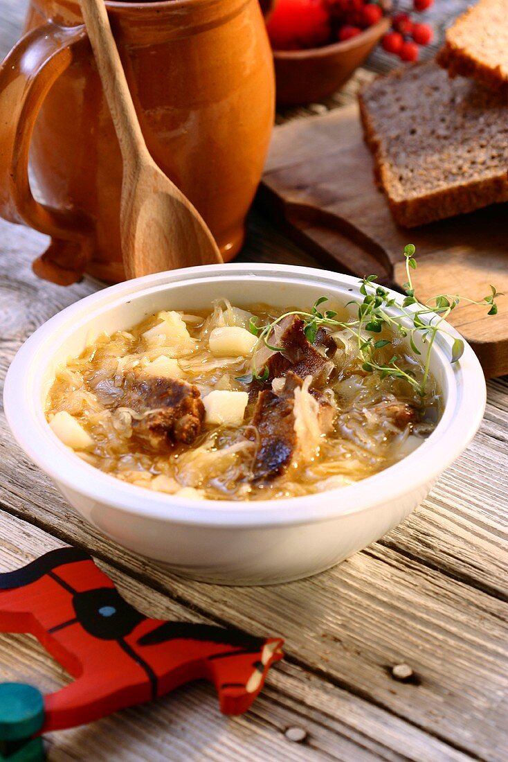 Kwasnica (deftige Sauerkrautsuppe, Polen)