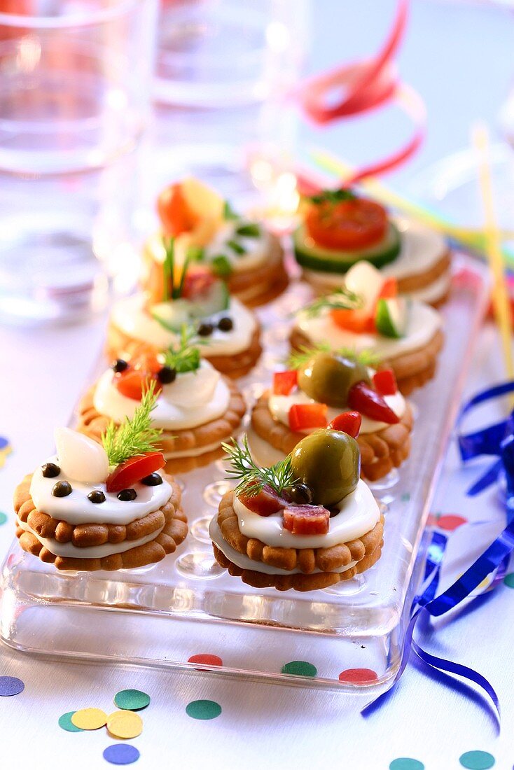 Small savoury party sandwiches