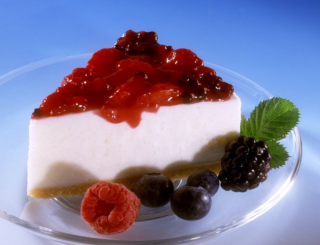 Piece of berry cheesecake
