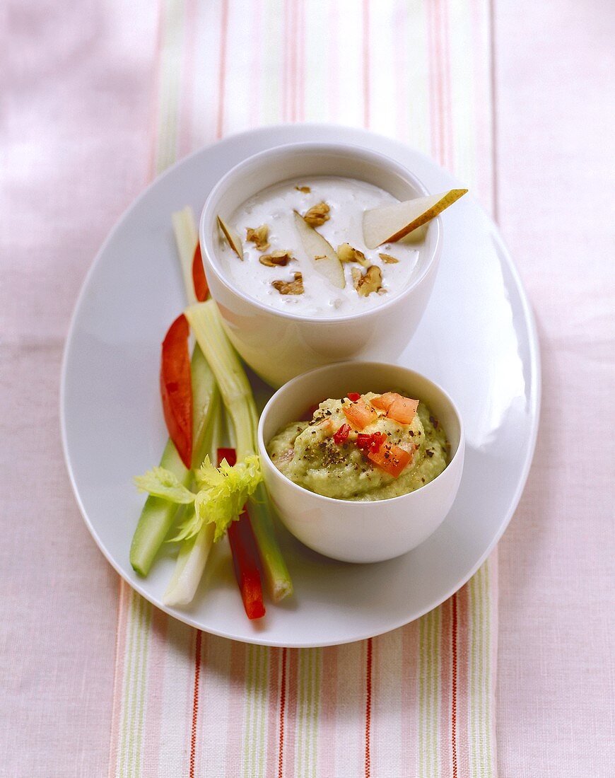 Avocadodip und Gorgonzoladip