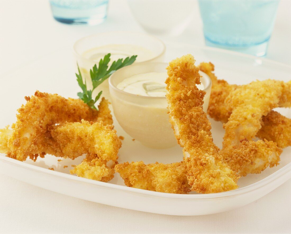 Deep-fried sole with dip