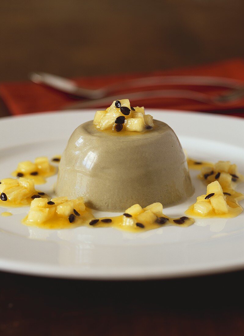 Panna cotta with pineapple sauce