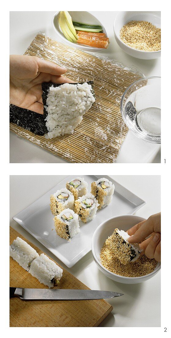 Ura-Maki-Sushi zubereiten
