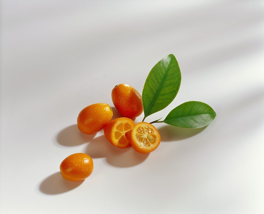 Kumquats mit Blättern