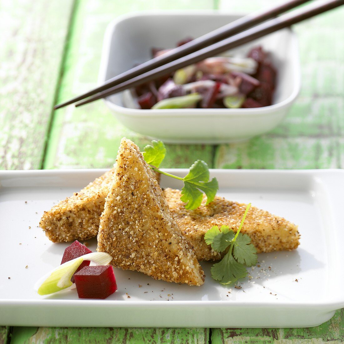 Tofuschnitzel mit Roter Bete (China)