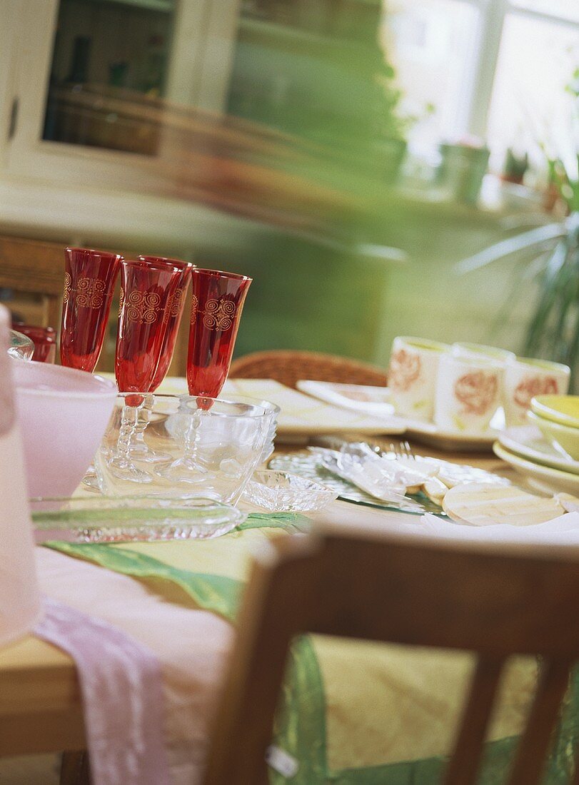 Aufbau für ein Brunch-Buffet