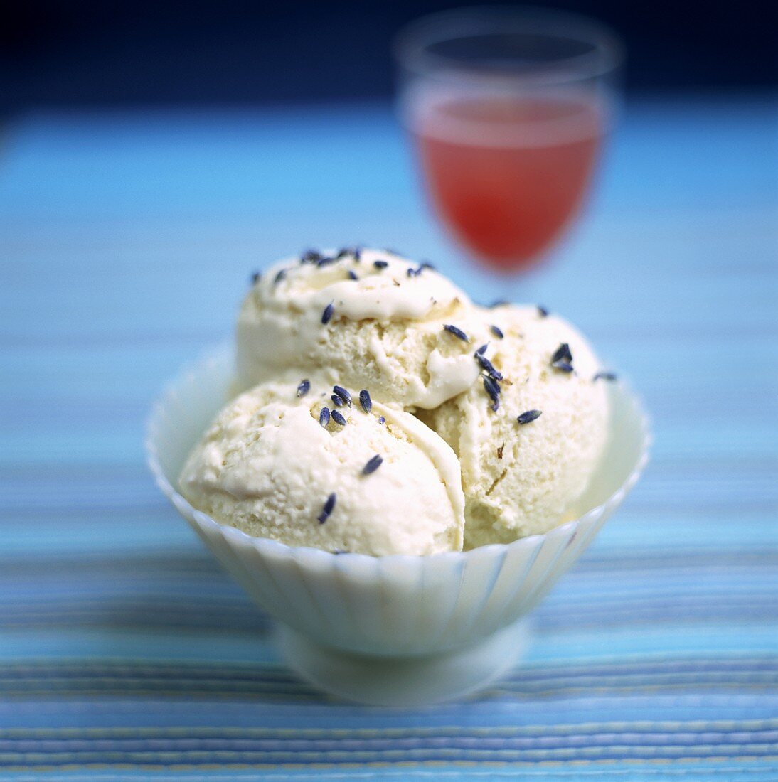 Vanilla ice cream with lavender