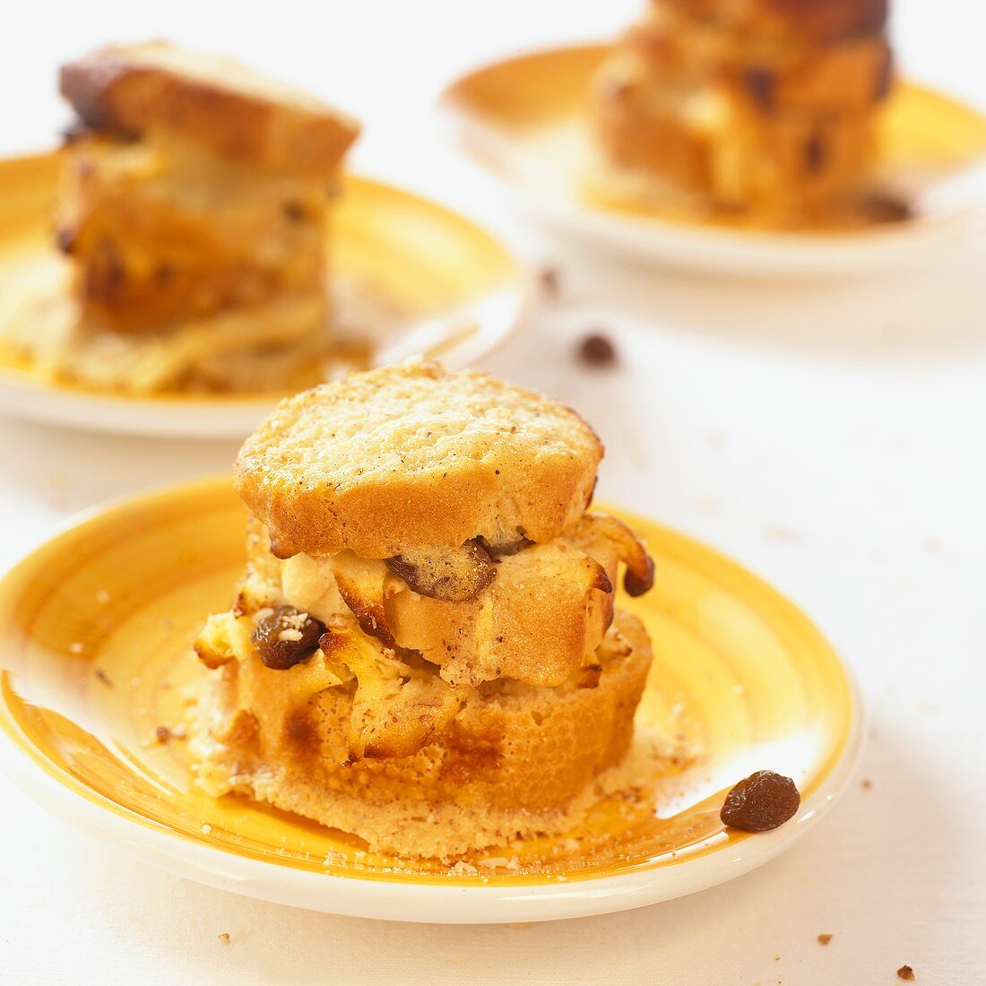 Log pyre (bread pudding) with raisins