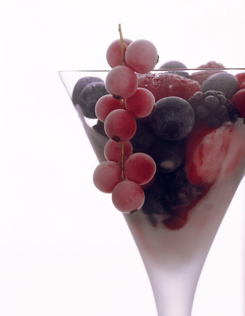 Iced berries with quark mousse
