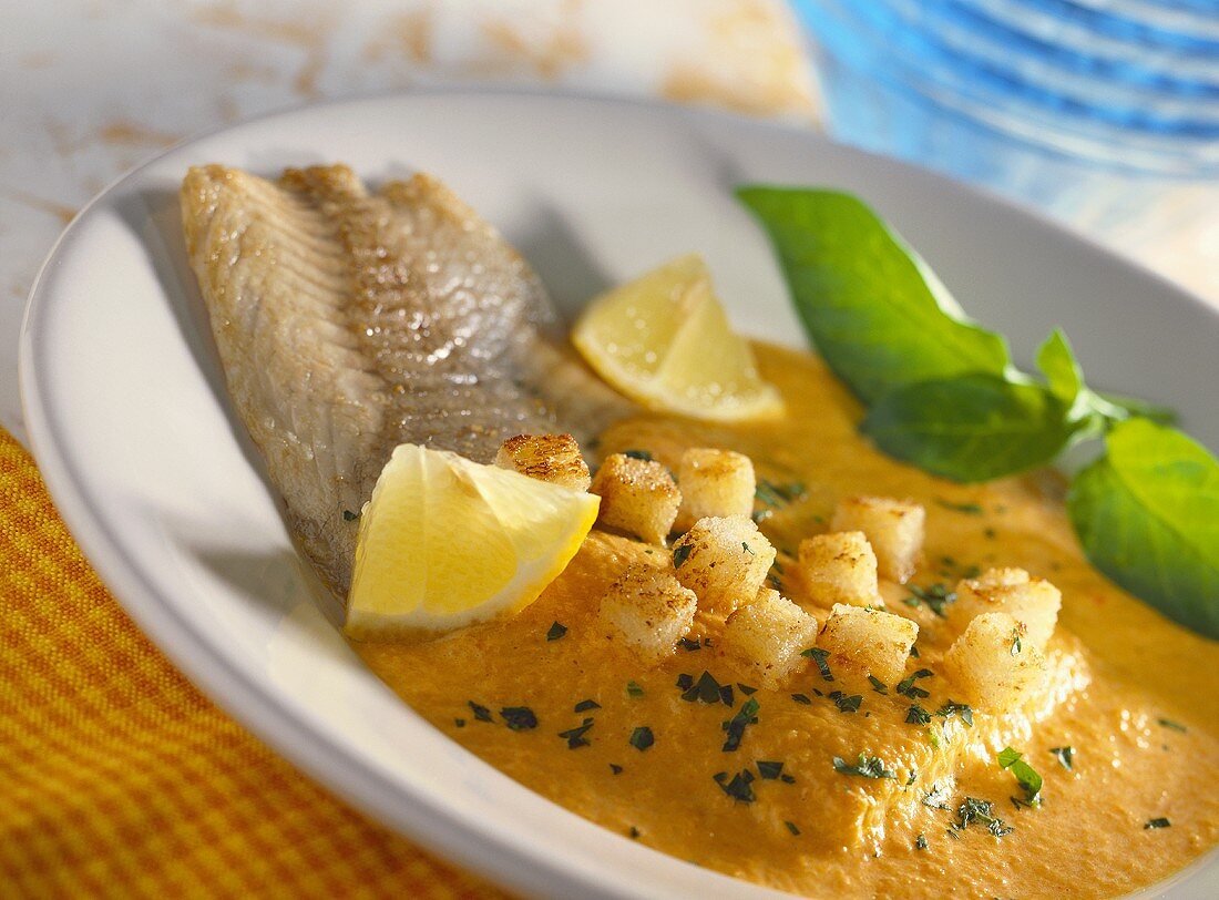 Pörkölt vom Karpfen mit Weissbrotcroutons