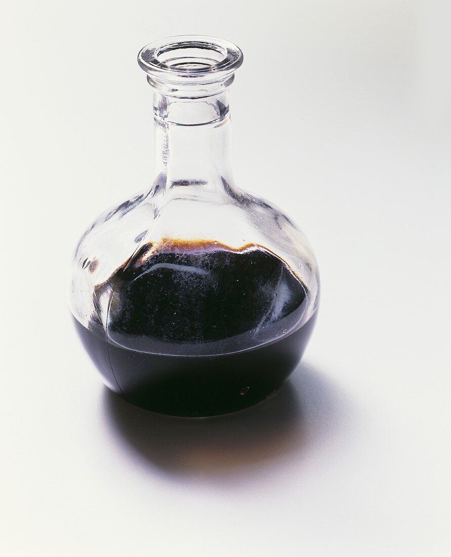 A carafe of balsamic vinegar
