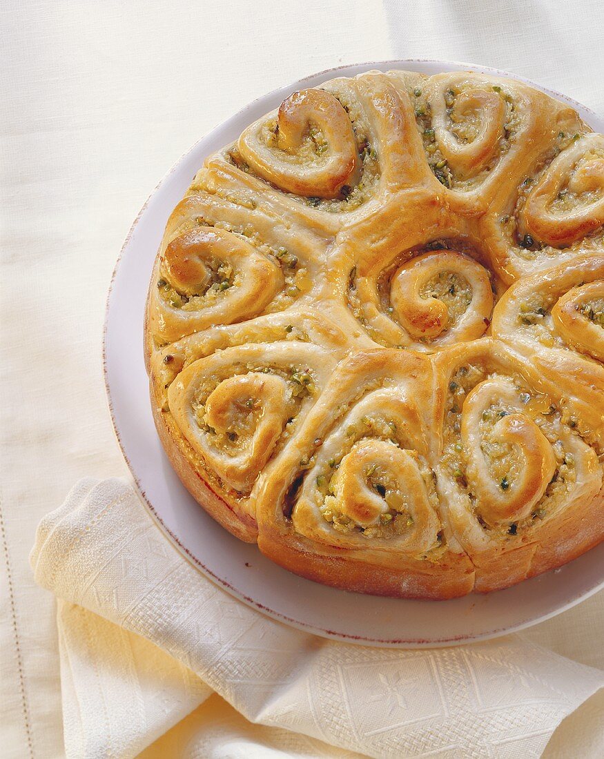 Apfel-Rosenkuchen mit Ingwer