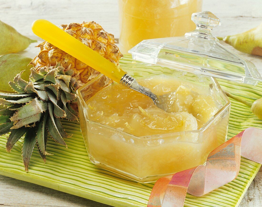 Pineapple and pear jam