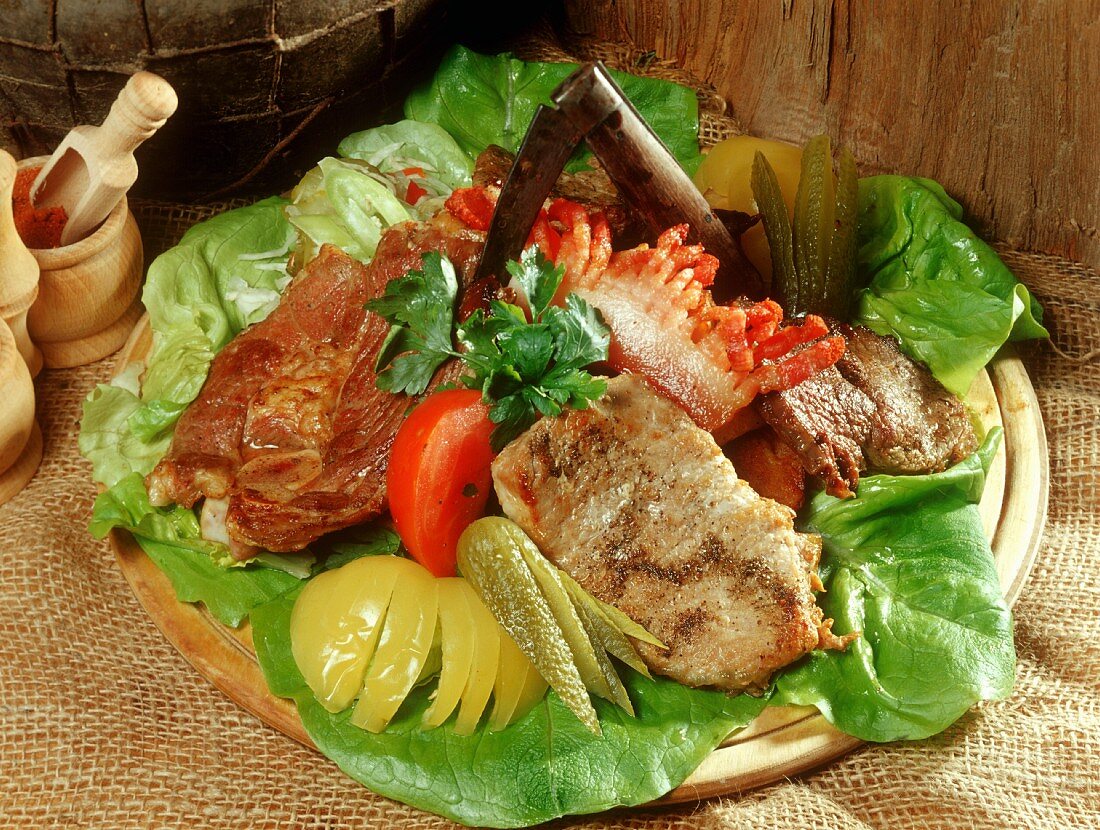 Wooden meat platter from  Transylvania