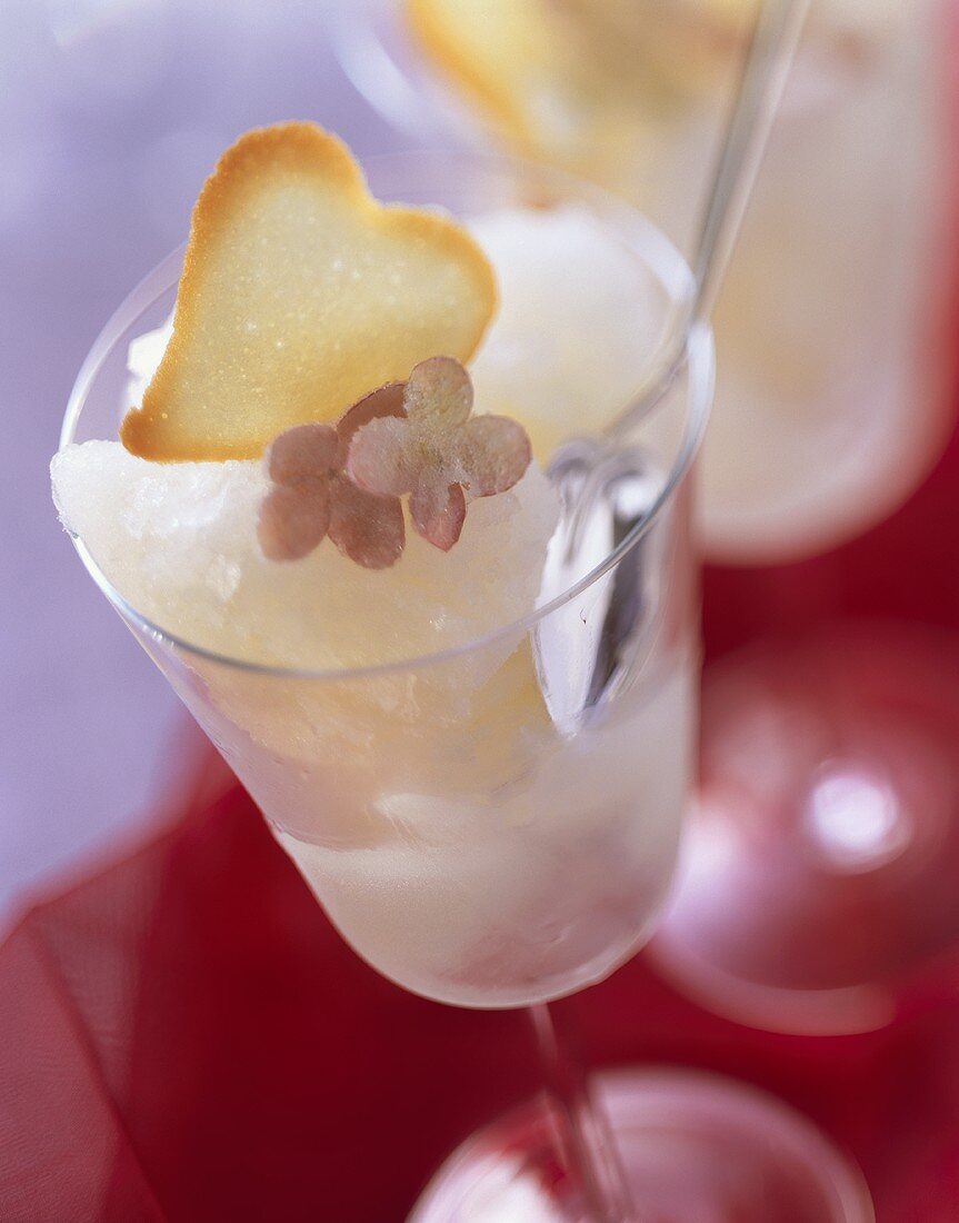 Champagne Sorbet with Rose Water