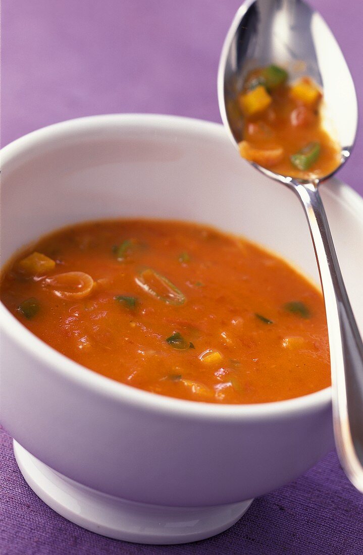 Paprika sauce in a white bowl