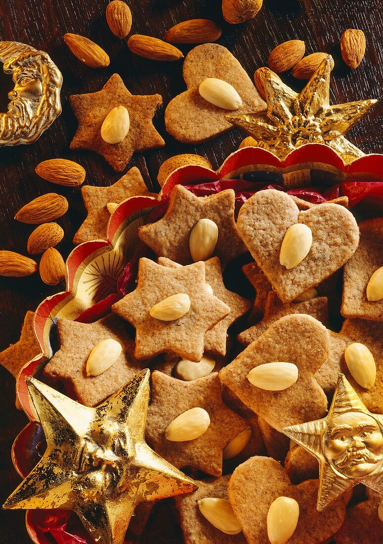 Almond stars and hearts