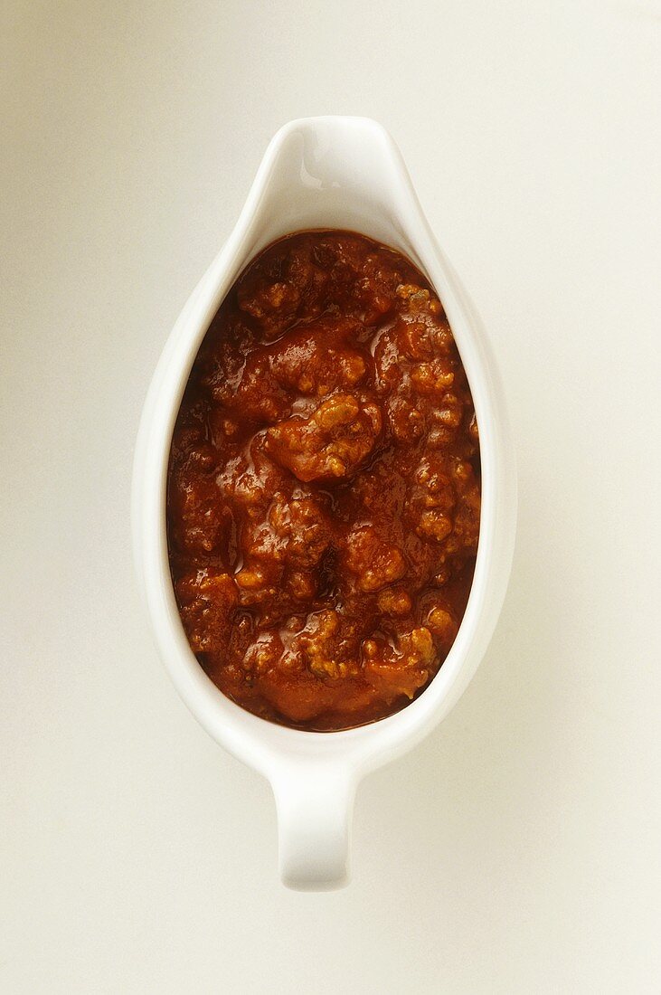 Bolognese sauce in sauce-boat