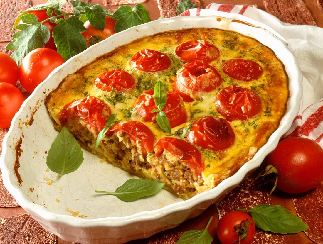 Tomaten-Hackfleisch-Quiche