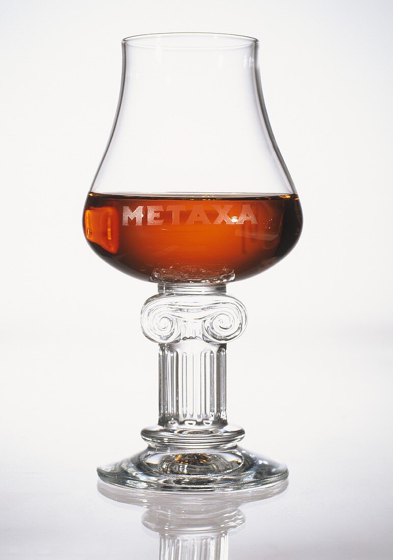 A glass of Metaxa